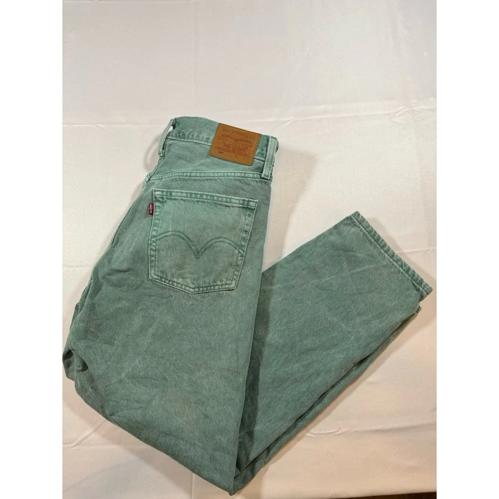 Women's Levi 501 Premium Jeans Green Size 28 X 26